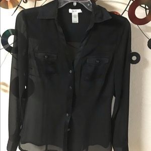 Black sheer blouse